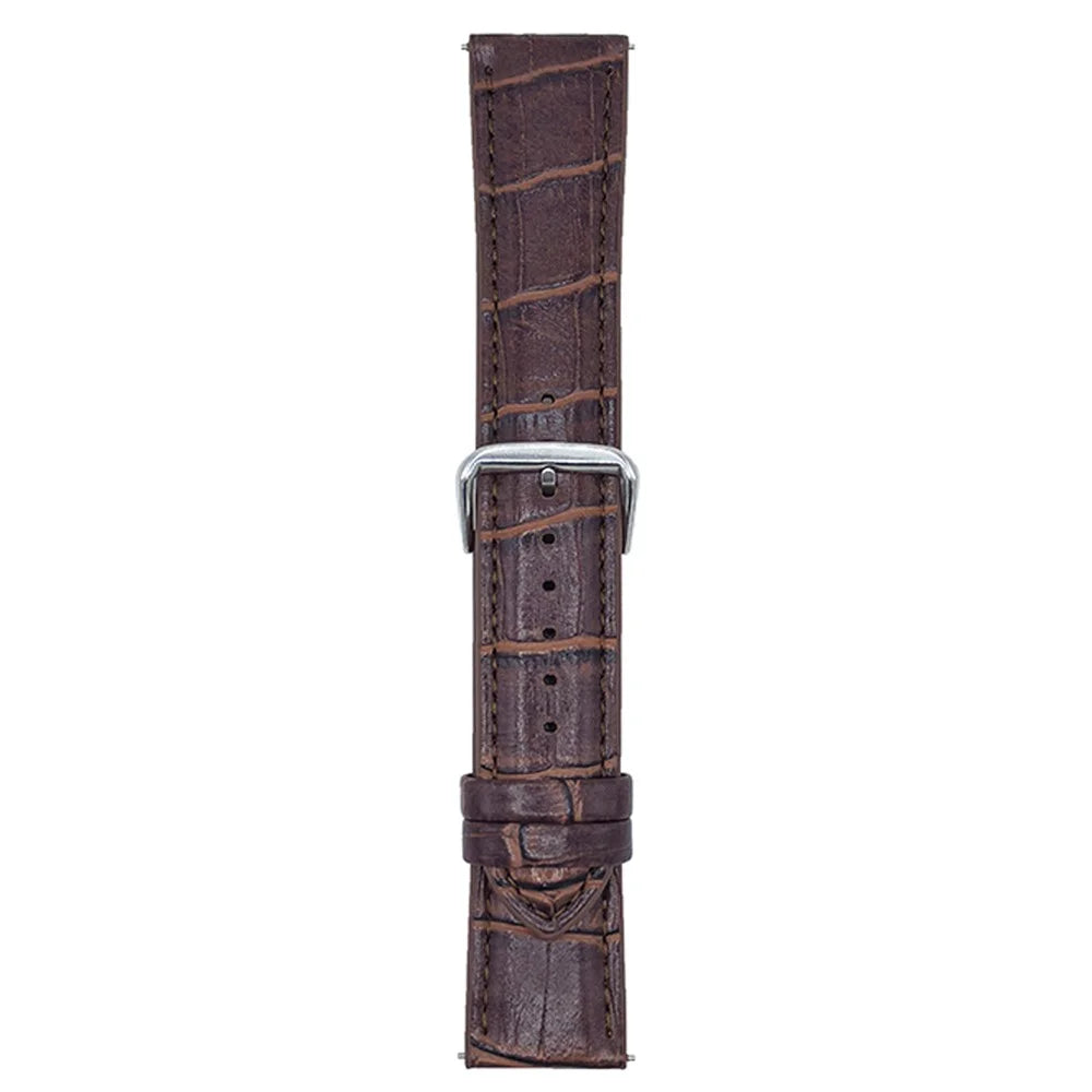 18mm Replacement Strap for Huawei Watch GT 5 41mm  /  4 41mm Bamboo Pattern Leather Watch Band - Coffee - 1