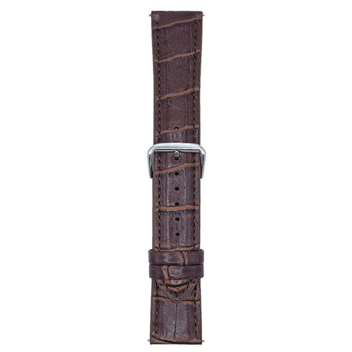 18mm Replacement Strap for Huawei Watch GT 5 41mm  /  4 41mm Bamboo Pattern Leather Watch Band - Coffee - 1