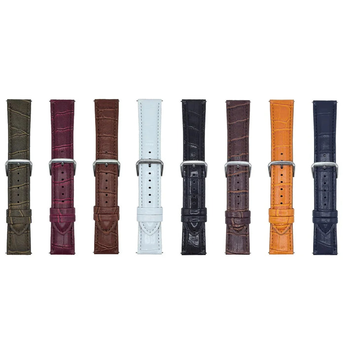20mm Replacement Strap for Samsung Galaxy Watch7 44mm / 40mm Bamboo Pattern Leather Watch Band - Dark Brown - 6