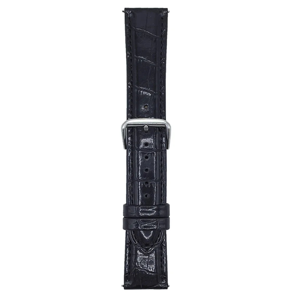 22mm Replacement Strap for Huawei Watch GT 5 46mm / 5 Pro 46mm Bamboo Pattern Leather Watch Band - Black - 1