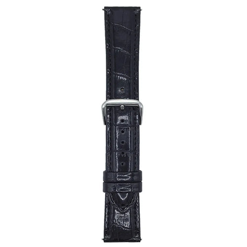 22mm Replacement Strap for Huawei Watch GT 5 46mm / 5 Pro 46mm Bamboo Pattern Leather Watch Band - Black - 1
