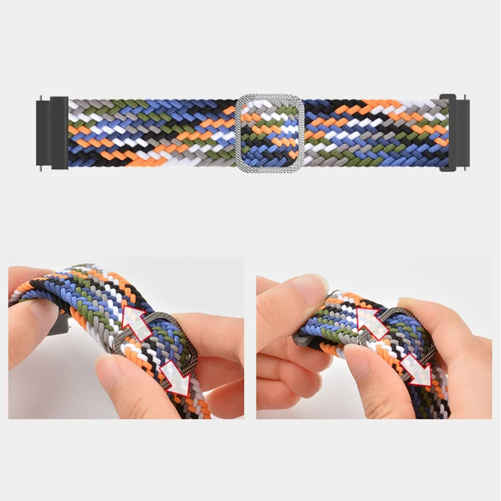 20mm Braided Rope Adjustable Watchband Replacement for Samsung Galaxy Watch Active / Active2 40mm / Watch 42mm - Denim - 5