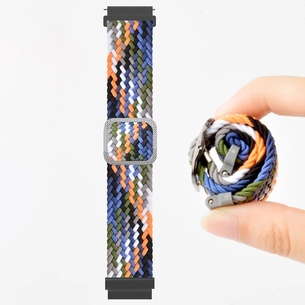 22mm Braided Rope Adjustable Watchband Replacement for Samsung Gear S3 Classic/S3 Frontier/Galaxy Watch 46mm - Denim - 3