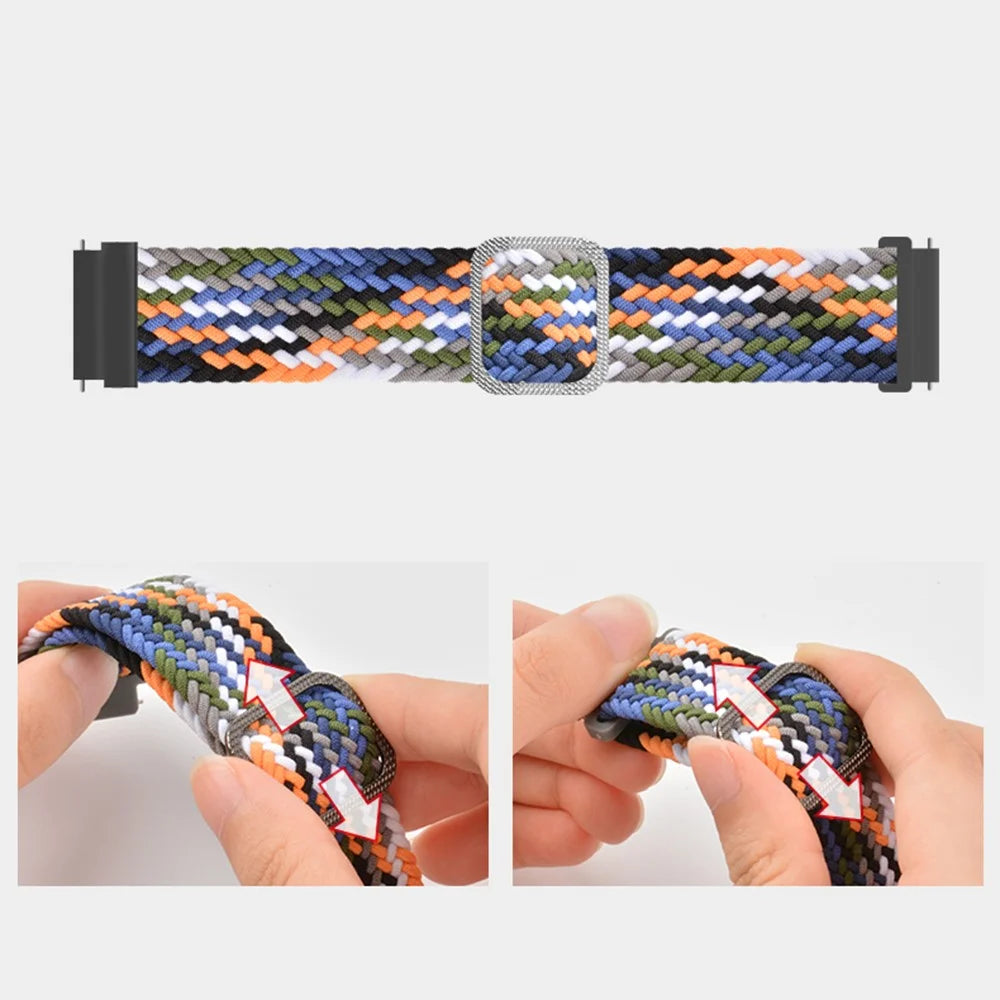 22mm Braided Rope Adjustable Watchband Replacement for Samsung Gear S3 Classic/S3 Frontier/Galaxy Watch 46mm - Denim - 5