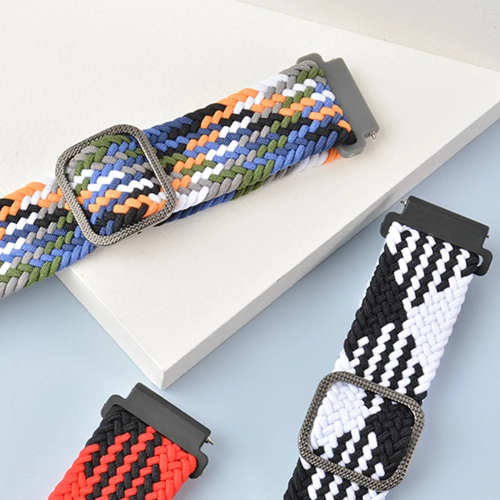 22mm Braided Rope Adjustable Watchband Replacement for Samsung Gear S3 Classic/S3 Frontier/Galaxy Watch 46mm - Denim - 7