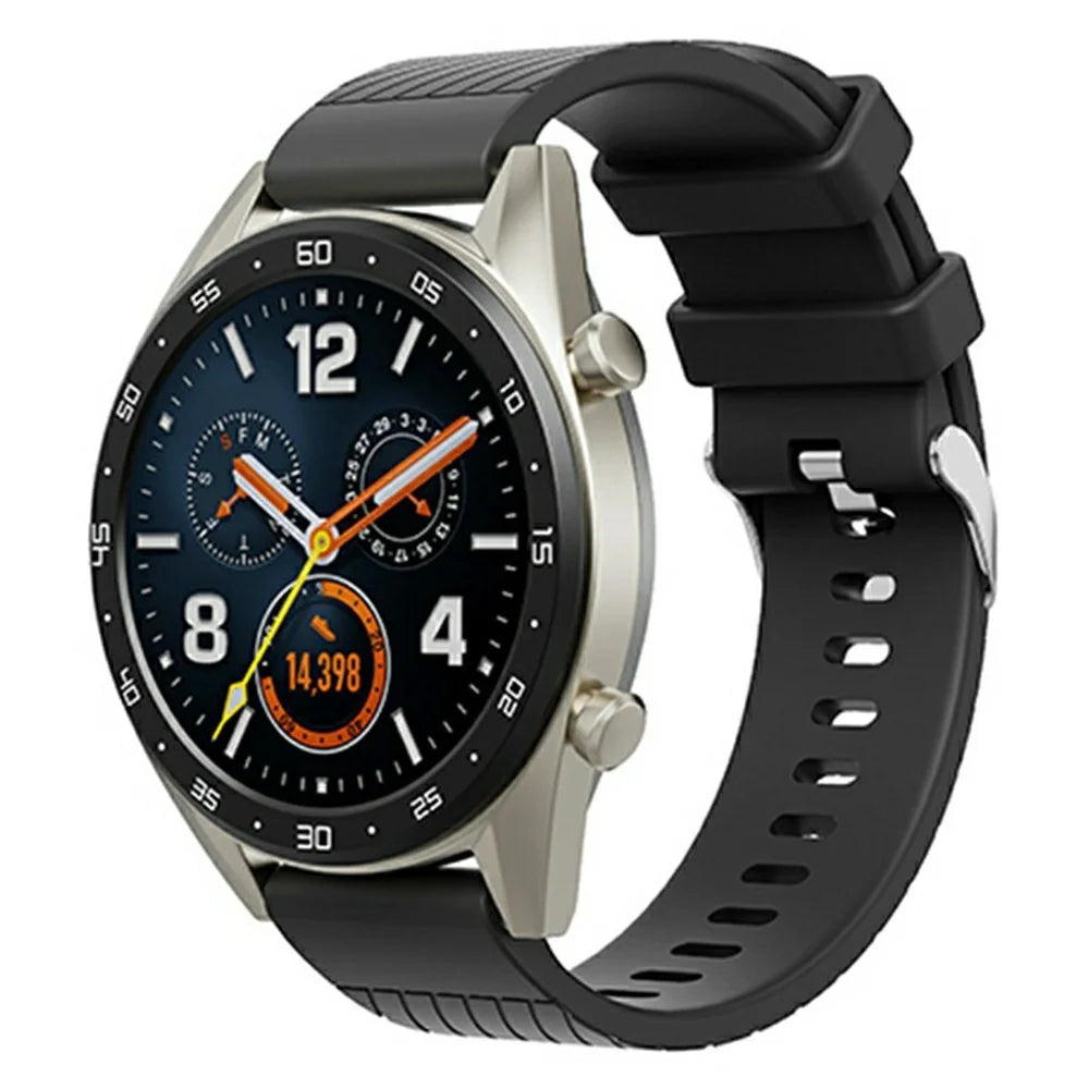 20mm Strap for Samsung Galaxy Watch 5 Pro 45mm / Watch 5 44mm / 40mm Universal Diagonal Striped Silicone Watch Band - Black - 2