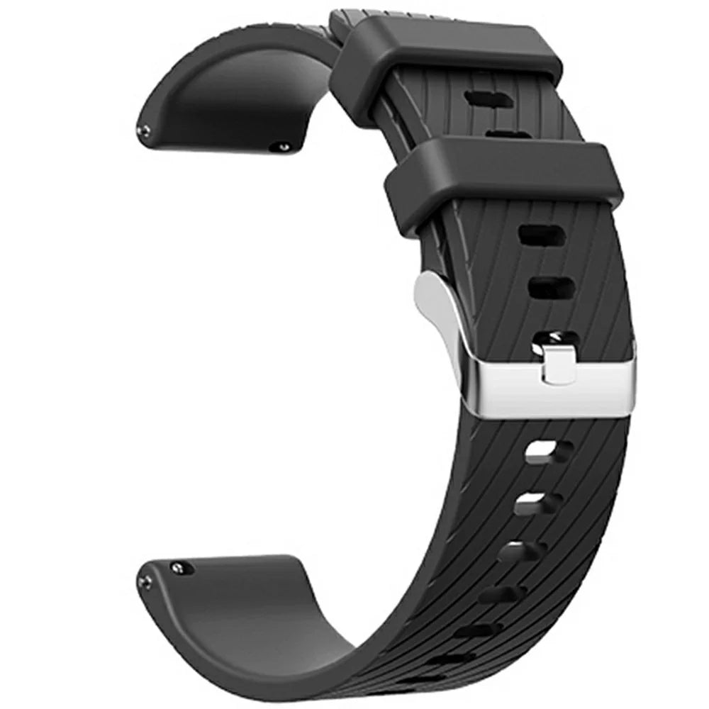 20mm Strap for Samsung Galaxy Watch 5 Pro 45mm / Watch 5 44mm / 40mm Universal Diagonal Striped Silicone Watch Band - Black - 3