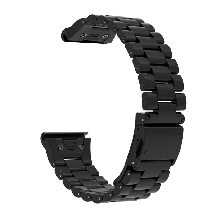 QuickFit 22mm Watch Band For Garmin Fenix 7 Pro 47mm  /  7  /  6 Pro  /  6 Plastic Three-Bead Wrist Strap - Black - 1