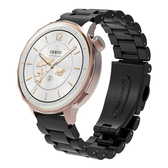 For Huawei Watch GT 5 41mm Watch Band 18mm Plastic Three-Bead Wrist Strap - Black - 2