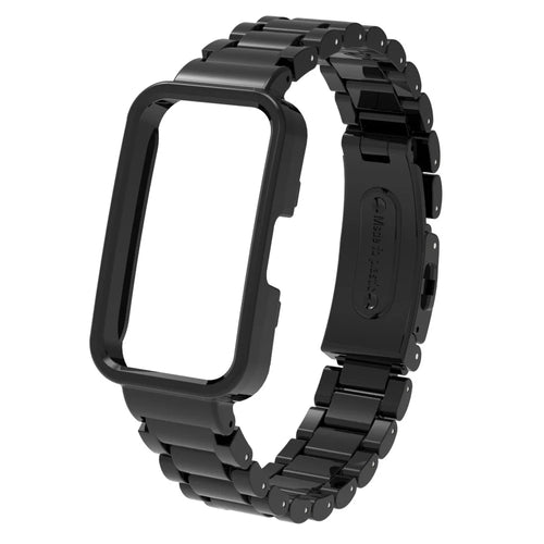 Watch Band For Huawei Band 10  /  9  /  8 Plastic Three-Bead Wrist Strap with Integrated Watch Case - Black - 1