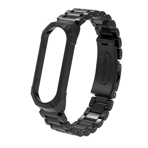 For Xiaomi Smart Band 8  /  9 NFC Watch Band Plastic Three-Bead Wrist Strap with Integrated Watch Case - Black - 1