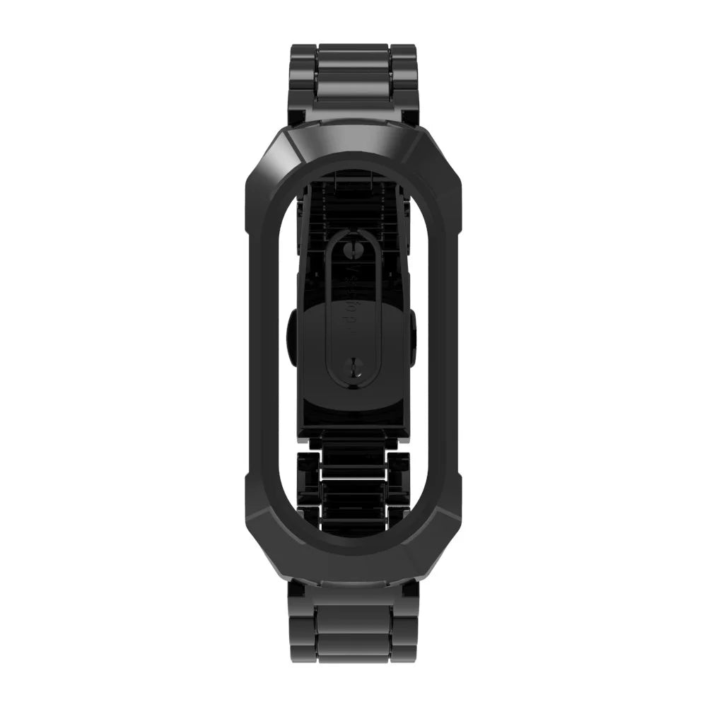 For Xiaomi Smart Band 8  /  9 NFC Watch Band Plastic Three-Bead Wrist Strap with Integrated Watch Case - Black - 6