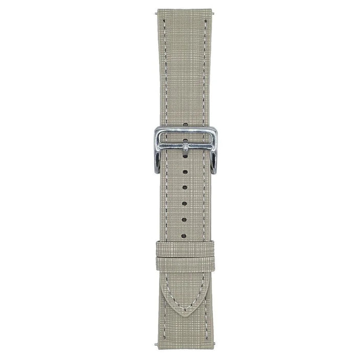 For Huawei Watch GT 5 41mm Watch Band 18mm Braided Checkered Pattern Leather Wrist Strap - Beige - 1