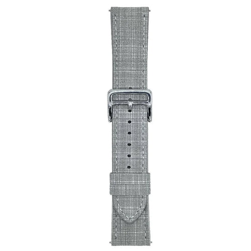 For Samsung Galaxy Watch7 44mm  /  40mm Watch Band 20mm Braided Checkered Pattern Leather Wrist Strap - Light Grey - 1