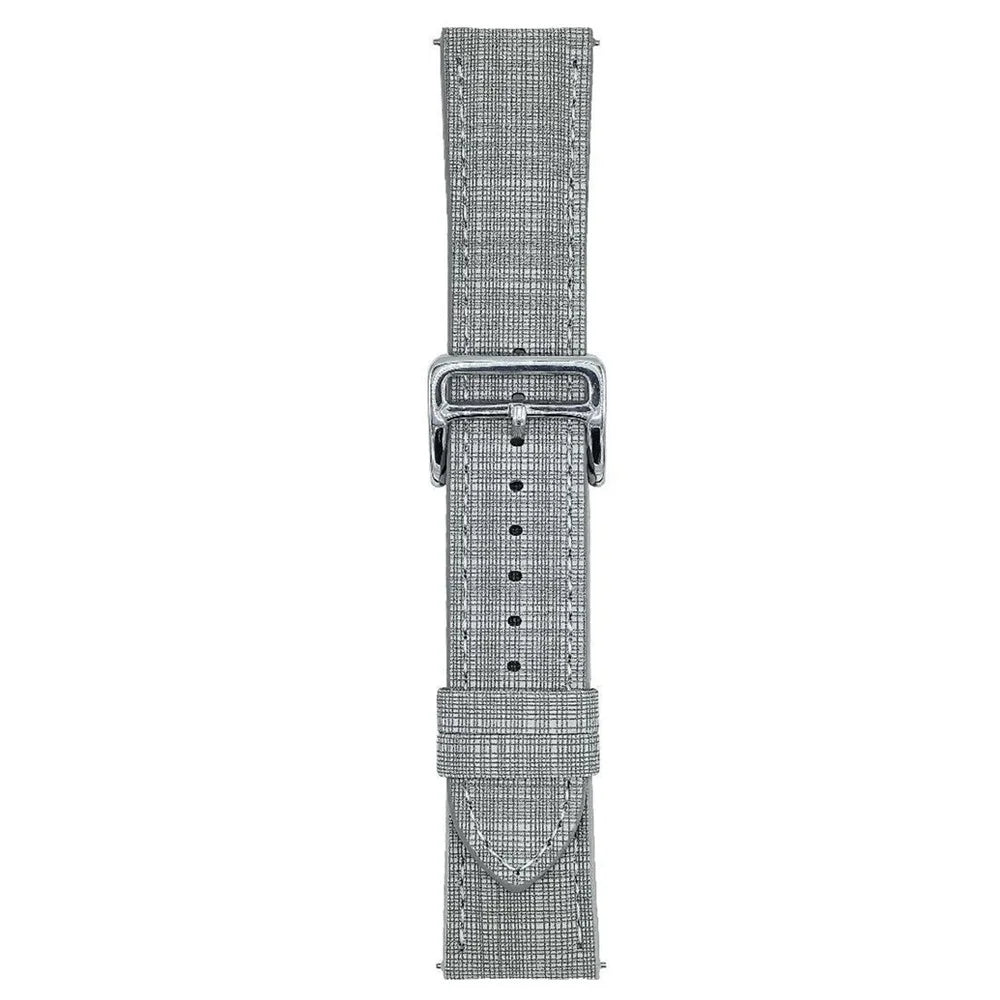 For Samsung Galaxy Watch7 44mm  /  40mm Watch Band 20mm Braided Checkered Pattern Leather Wrist Strap - Light Grey - 1