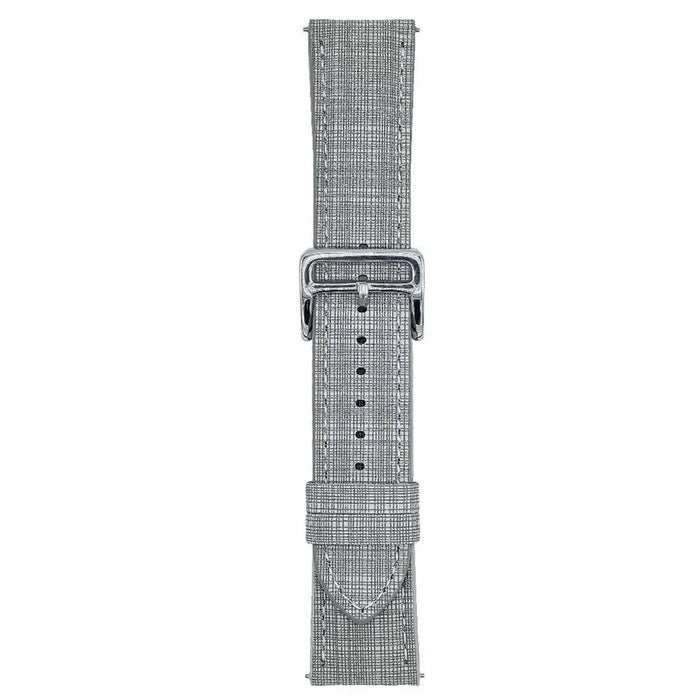 For Samsung Galaxy Watch7 44mm  /  40mm Watch Band 20mm Braided Checkered Pattern Leather Wrist Strap - Light Grey - 1