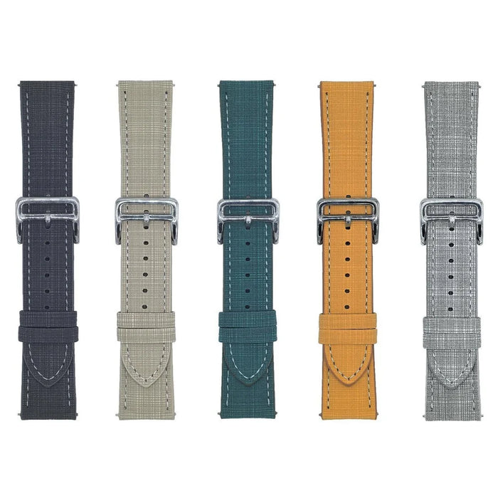 For Samsung Galaxy Watch7 44mm  /  40mm Watch Band 20mm Braided Checkered Pattern Leather Wrist Strap - Light Grey - 7