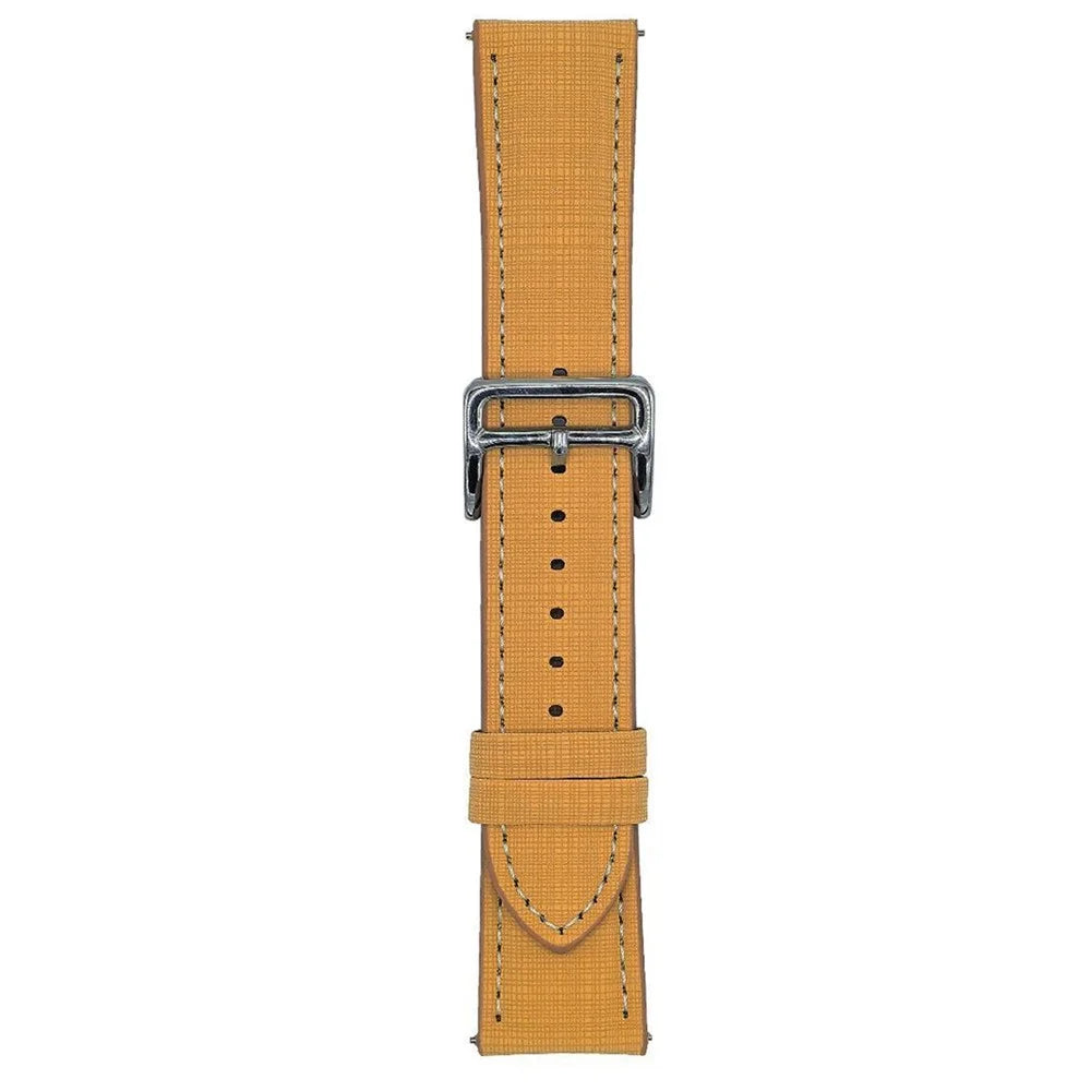 For Huawei Watch GT 5 46mm Watch Band 22mm Braided Checkered Pattern Leather Wrist Strap - Orange - 1