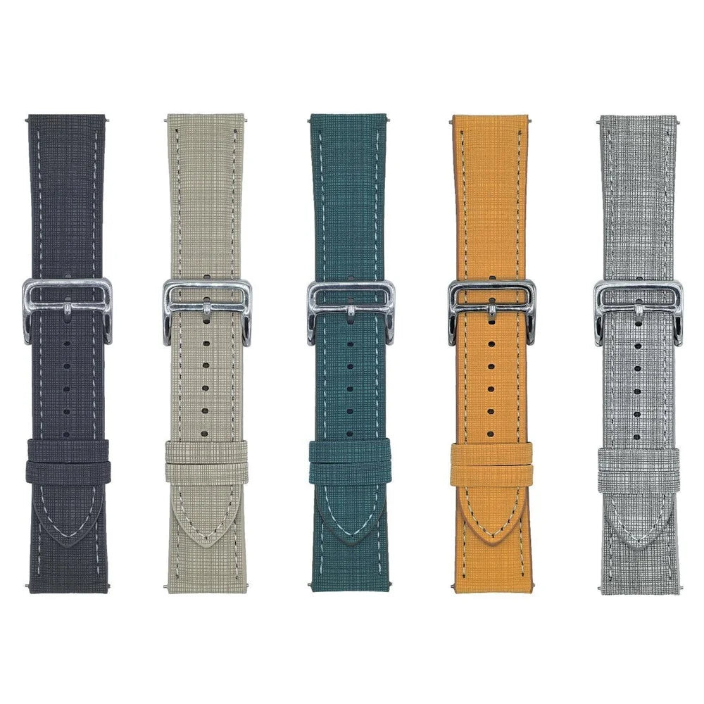 For Huawei Watch GT 5 46mm Watch Band 22mm Braided Checkered Pattern Leather Wrist Strap - Orange - 6