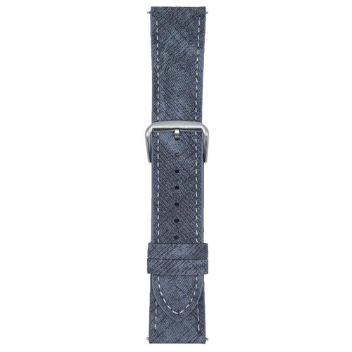 For Huawei Watch GT 5 41mm Watch Bands Universal 18mm Leather Wrist Strap with Steel Buckle - Indigo - 1