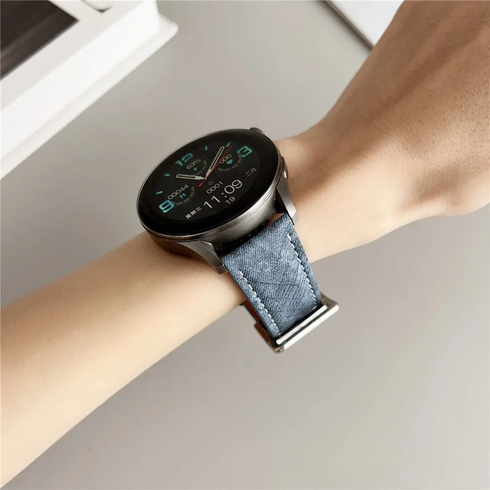 For Huawei Watch GT 5 41mm Bands Universal 18mm Adjustable Leather Watchband Wrist Strap - Indigo - 2