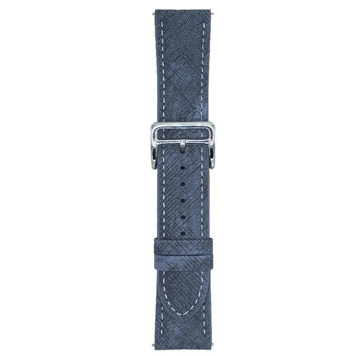 For Samsung Galaxy Watch7  /  Watch6 Bands Universal 20mm Adjustable Leather Watchband Wrist Strap - Indigo - 1