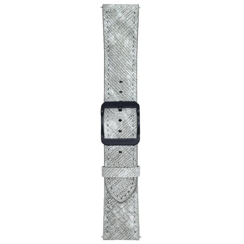 Double Loop Buckle Leather Band For Samsung Galaxy Watch7  /  Watch6 Watch Bands Universal 20mm Strap - White - 1