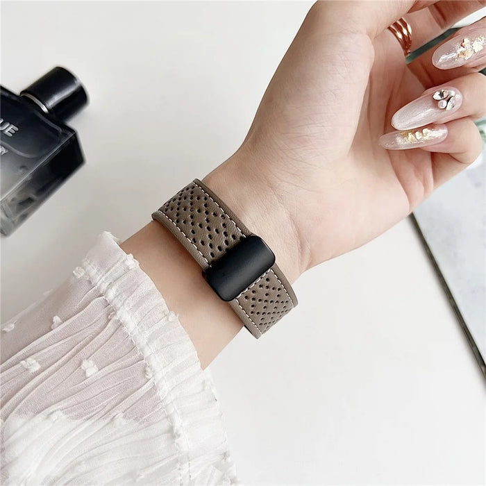 For Samsung Galaxy Watch7  /  Watch6 Microfiber Leather Watch Bands 20mm Breathable Magnetic Strap - Brown - 4