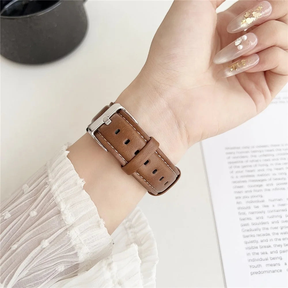 For Huawei Watch GT 5 41mm Watch Band 18mm Crazy Horse Texture Leather Wrist Strap - Yellow Brown - 5