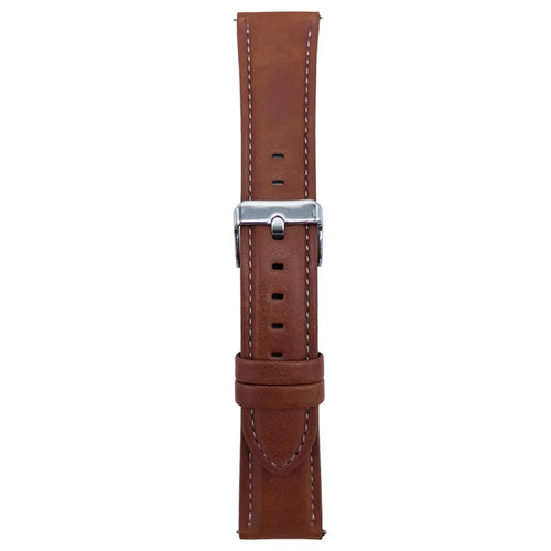 For Samsung Galaxy Watch7 44mm  /  40mm Watch Band 20mm Crazy Horse Texture Leather Wrist Strap - Yellow Brown - 1