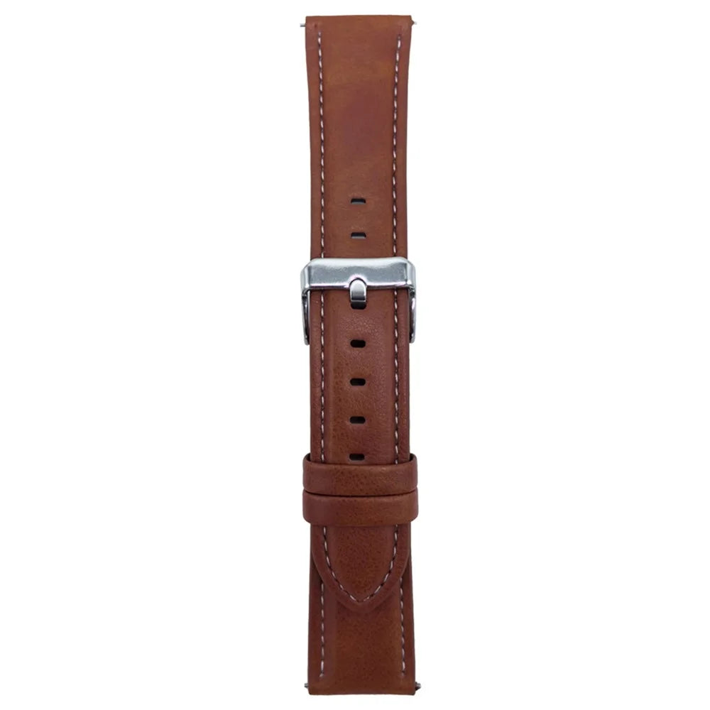 For Huawei Watch GT 5 46mm Watch Band 22mm Crazy Horse Texture Leather Wrist Strap - Yellow Brown - 1