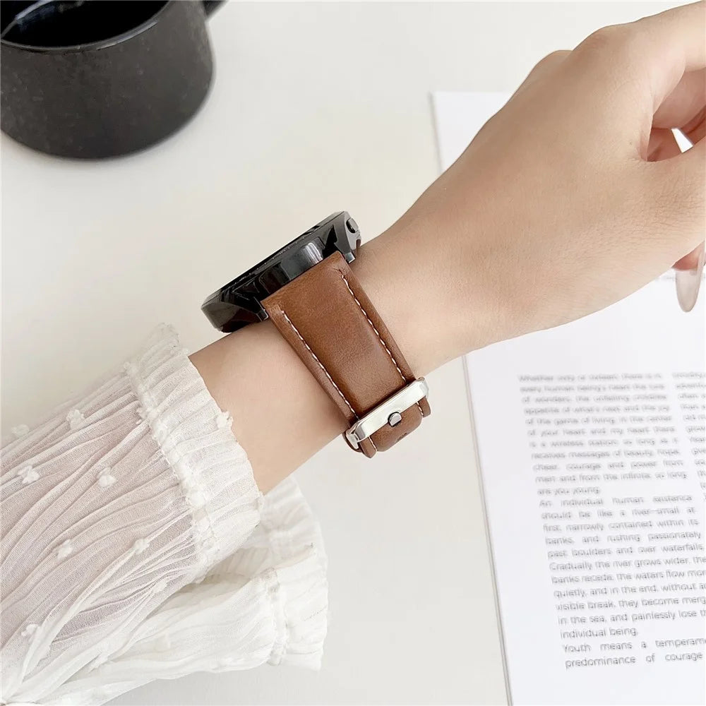 For Huawei Watch GT 5 46mm Watch Band 22mm Crazy Horse Texture Leather Wrist Strap - Yellow Brown - 4
