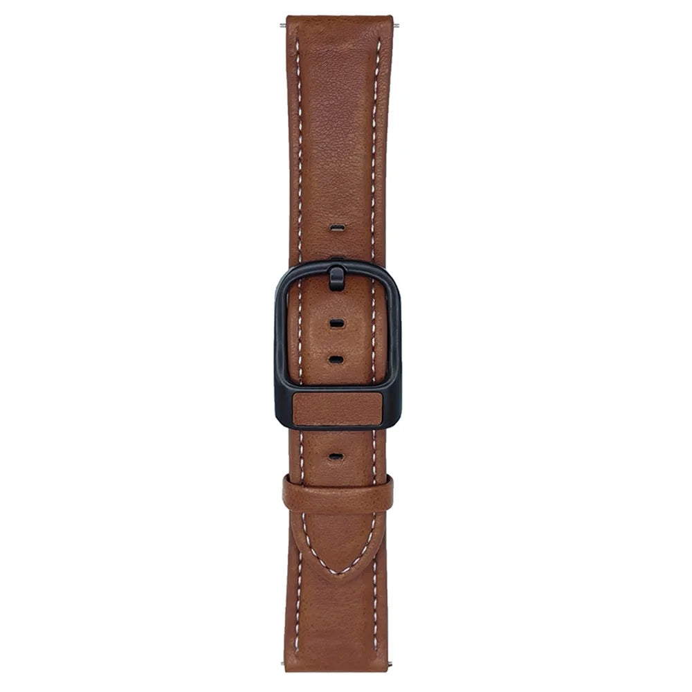 For Samsung Galaxy Watch7 44mm  /  40mm Watch Band 20mm Crazy Horse Texture Waist Pack Buckle Leather Wrist Strap - Yellow Brown - 1