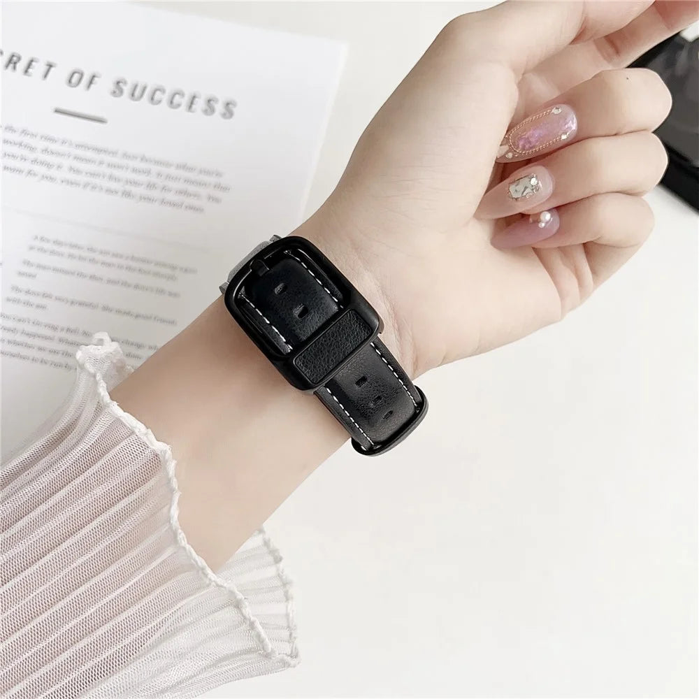 Watch Band For Apple Watch Series 11 10 42mm / 9 8 7 41mm / SE3 SE2 SE 6 5 4 40mm / 3 2 1 38mm Crazy Horse Texture Waist Pack Buckle Leather Strap - Black Brown - 5