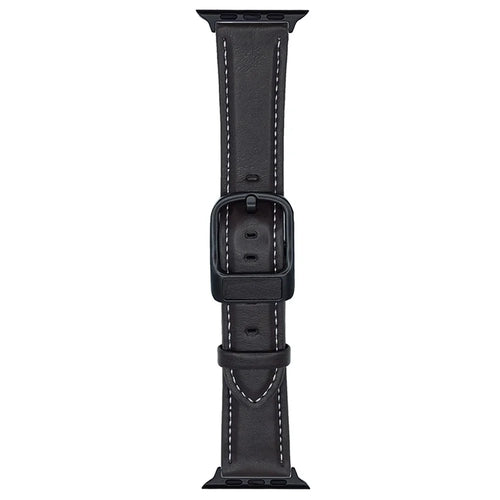Crazy Horse Texture Waist Pack Buckle Leather Watch Band For Apple Watch Ultra 3 2 1 49mm / Series 11 10 46mm / 9 8 7 45mm / SE3 SE2 SE 6 5 4 44mm / 3 2 1 42mm - Black Brown - 1
