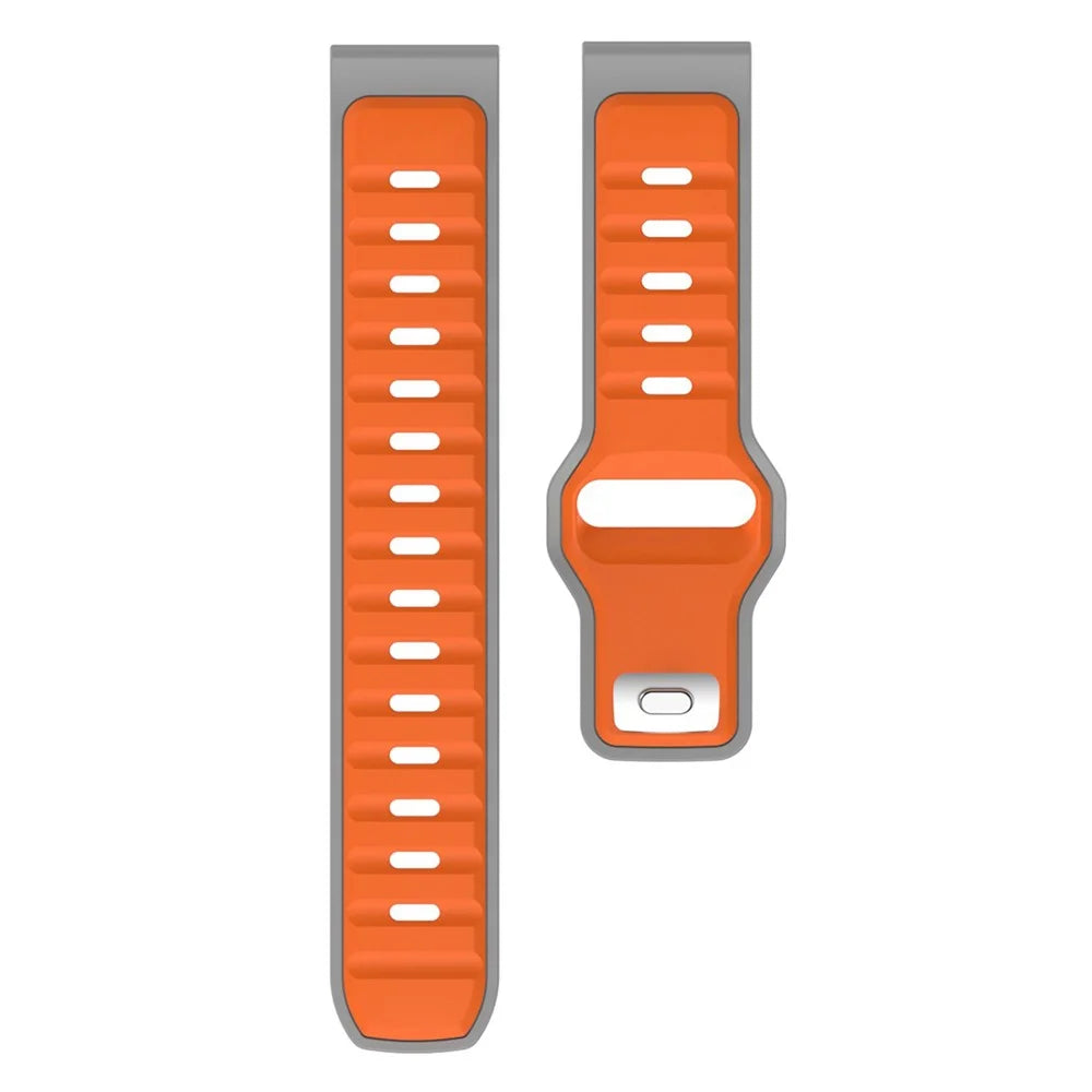 For Huawei Watch GT 5 46mm / GT 5 Pro 46mm Silicone Strap 22mm Dual Color Sport Wrist Band - Orange  /  Grey - 1