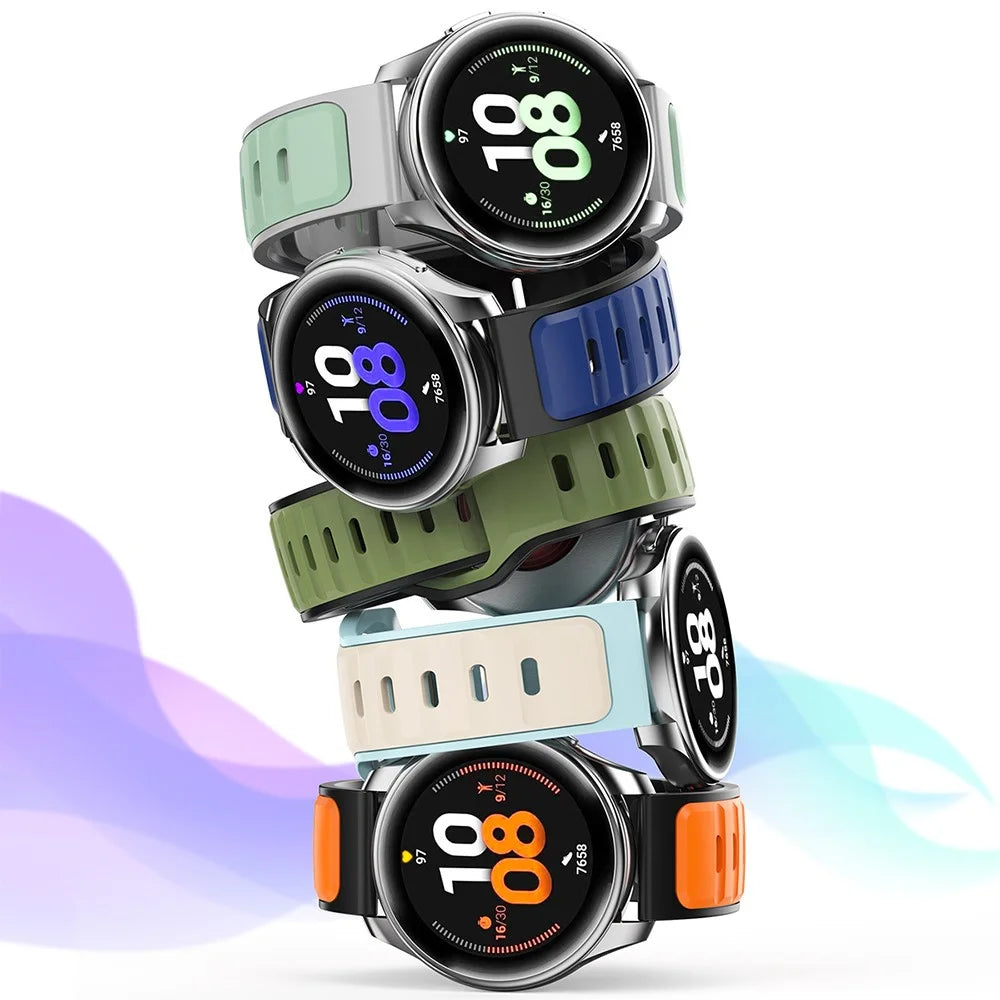 For Huawei Watch GT 5 46mm / GT 5 Pro 46mm Silicone Strap 22mm Dual Color Sport Wrist Band - Orange  /  Grey - 5