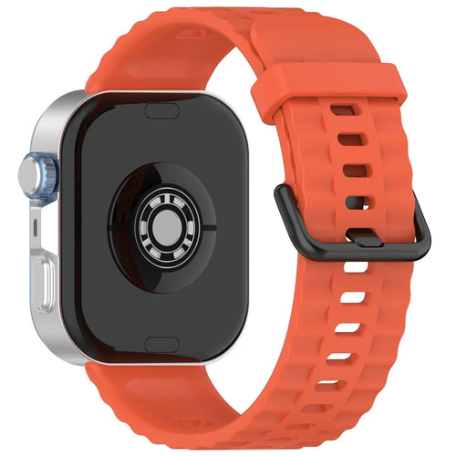 Silicone Strap with Black Buckle for Huawei Watch Fit 4 Pro / 4 / 3 Breathable Watch Band - Orange - 1