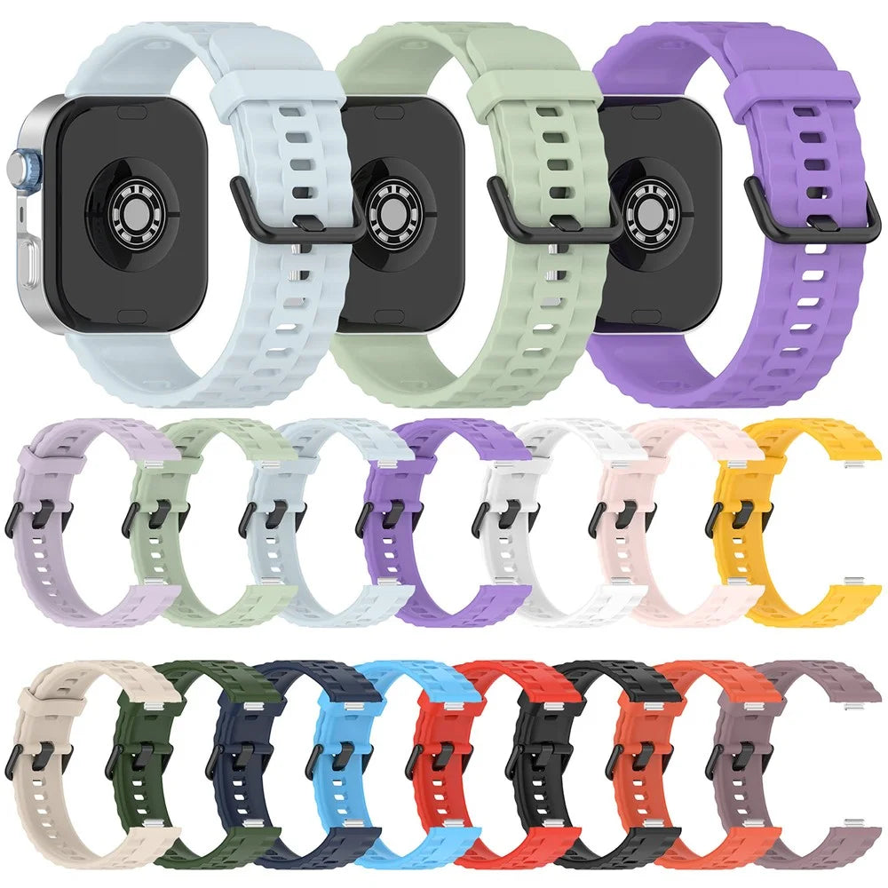 Silicone Strap with Black Buckle for Huawei Watch Fit 4 Pro / 4 / 3 Breathable Watch Band - Orange - 5