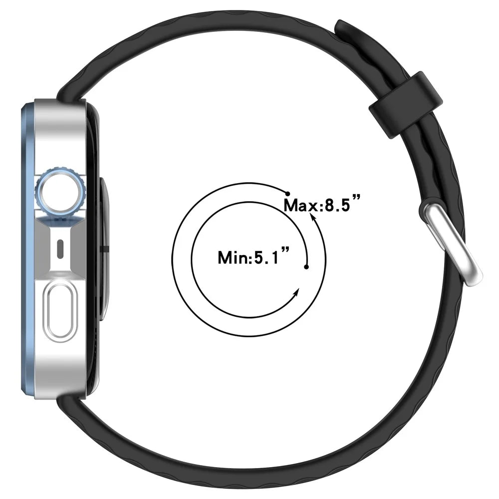 Silicone Strap with Silver Buckle for Huawei Watch Fit 4 Pro / 4 / 3 Breathable Watch Band - Black - 6