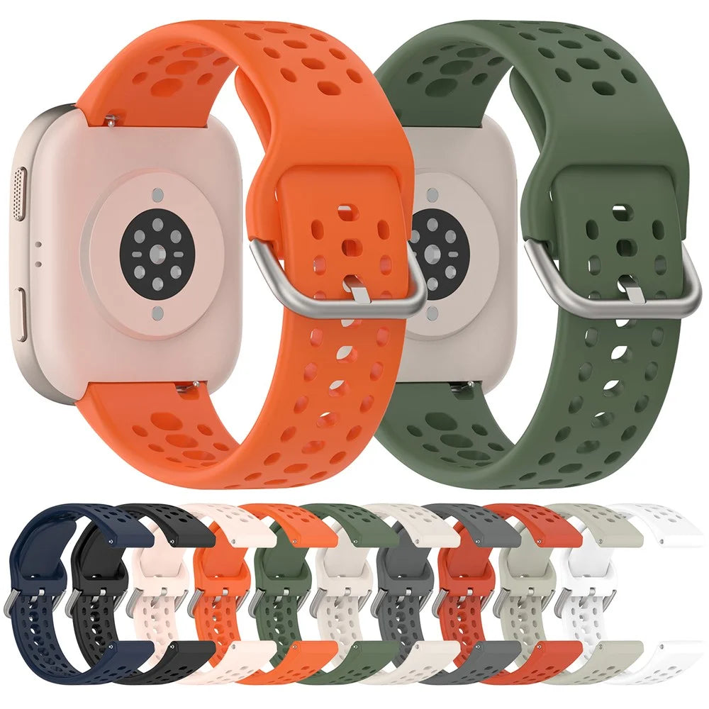 For Huami Amazfit Bip 6 (A2435) Silicone Strap Multi Hole Design Smart Watch Band - Orange - 6