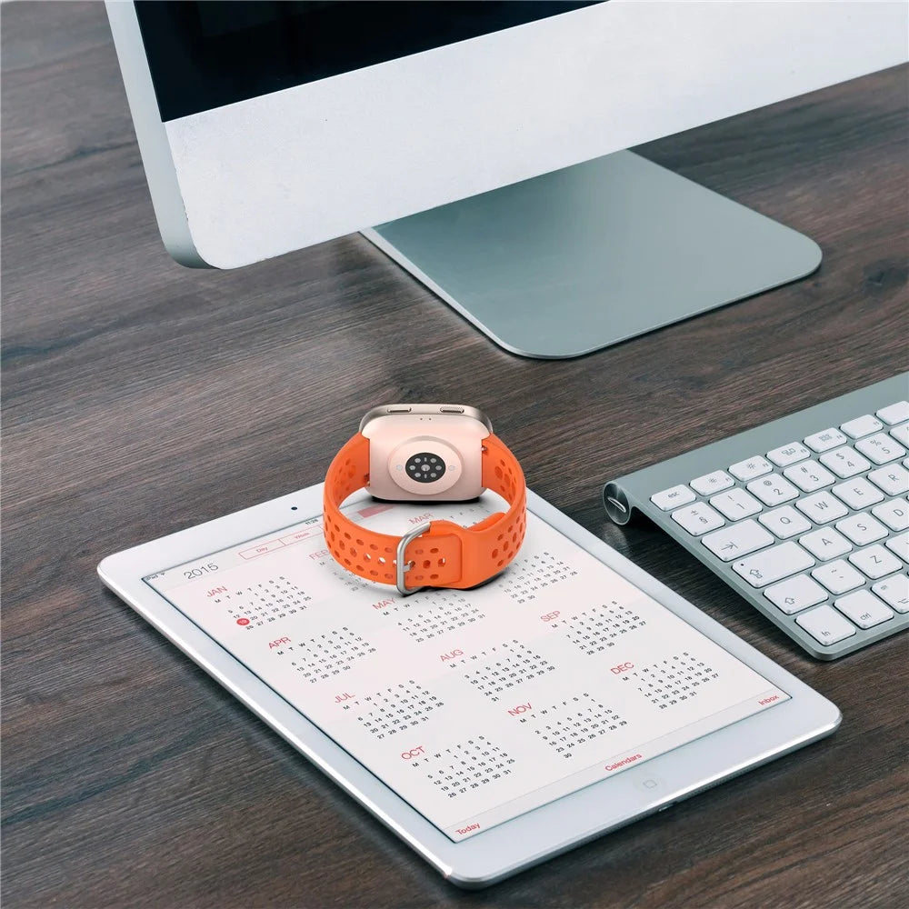For Huami Amazfit Bip 6 (A2435) Silicone Strap Multi Hole Design Smart Watch Band - Orange - 7
