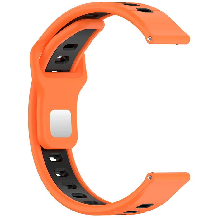 For Garmin Venu 3 Silicone Watch Band 22mm Horizontal Stripe Reverse Buckle Wrist Strap - Orange+Black - 2