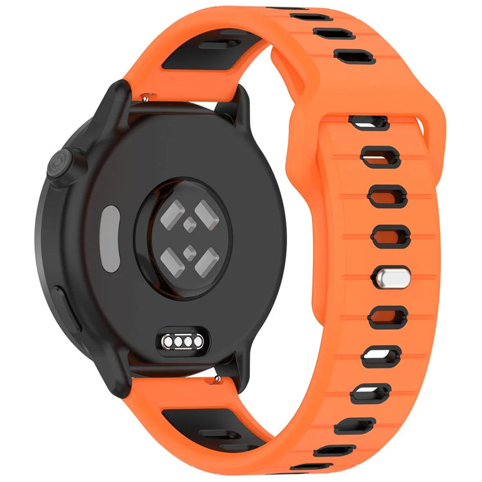 For Garmin Venu 3 Silicone Watch Band 22mm Horizontal Stripe Reverse Buckle Wrist Strap - Orange+Black - 3