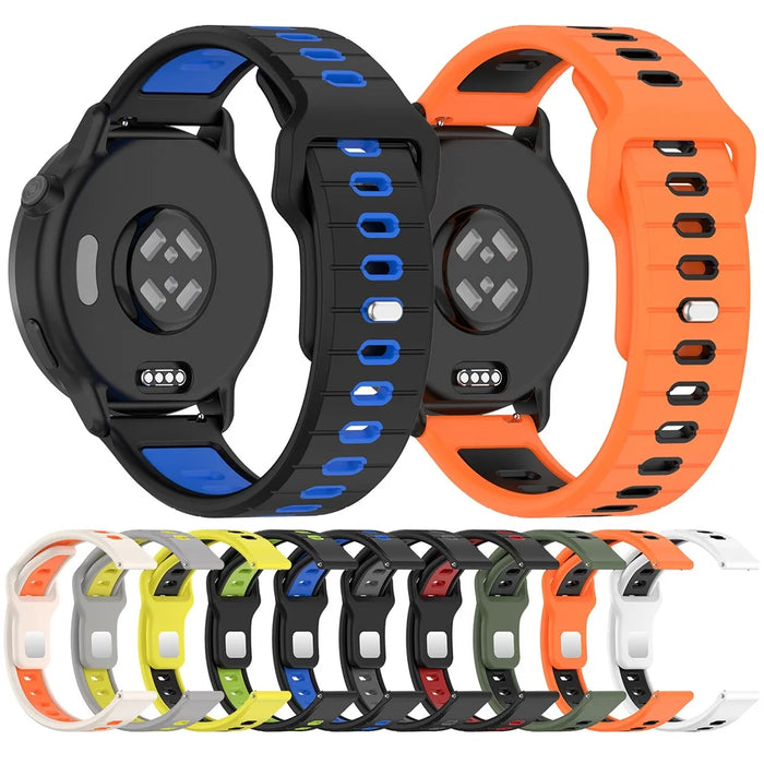 For Garmin Venu 3 Silicone Watch Band 22mm Horizontal Stripe Reverse Buckle Wrist Strap - Orange+Black - 5