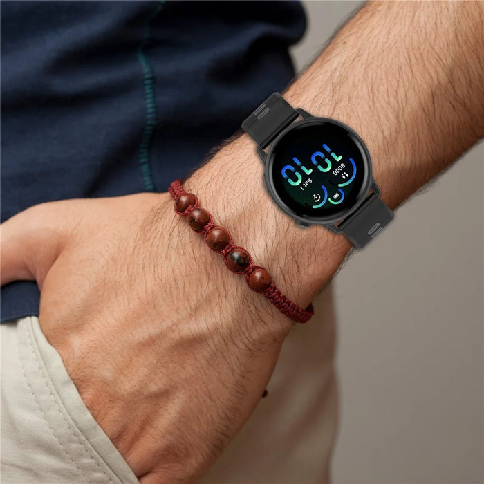 For Garmin Venu 3 Silicone Watch Band 22mm Horizontal Stripe Reverse Buckle Wrist Strap - Orange+Black - 7