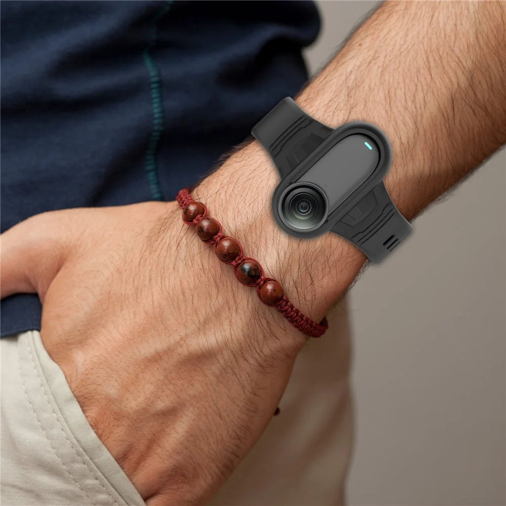 Wristband Protective Case for Insta360 GO 3 / 3S / 2 Silicone Integrated Watch Strap Camera Frame - Black - 5