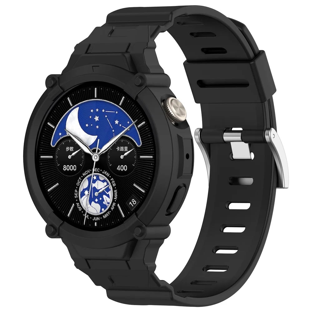 For vivo Watch 5 / Watch 3 Silicone Wrist Strap with Integrated Watch Case - Black - 2