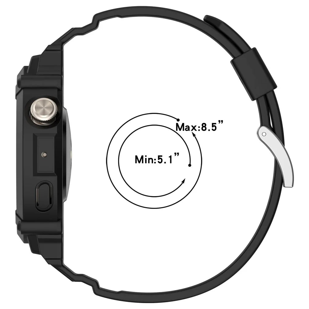 For vivo Watch 5 / Watch 3 Silicone Wrist Strap with Integrated Watch Case - Black - 6