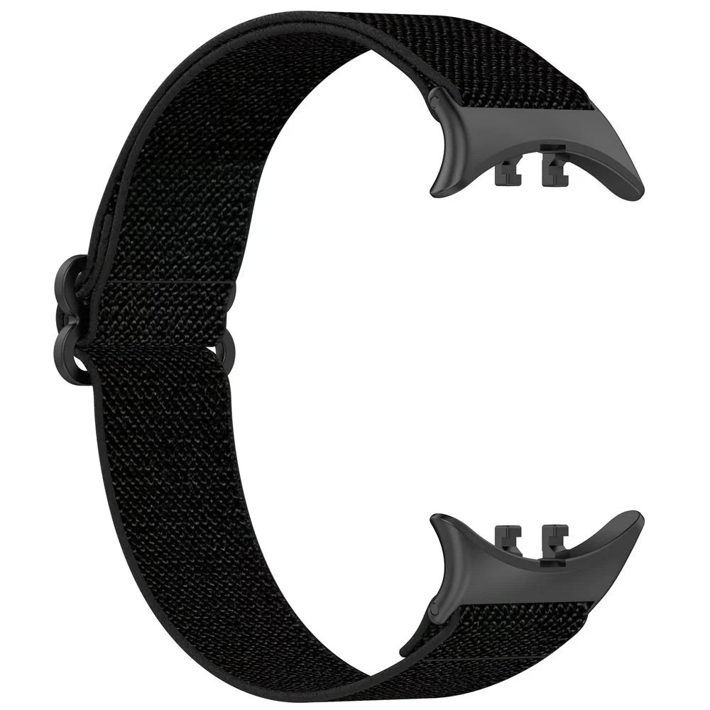 For vivo Watch 5 Nylon Braided Watch Band Elastic Wrist Strap with Slide Clasp - Black - 2